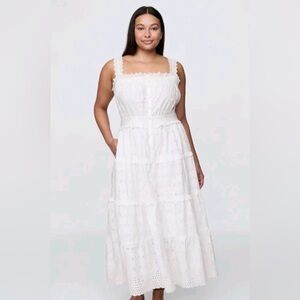 Chic White Eyelet Maxi Dress